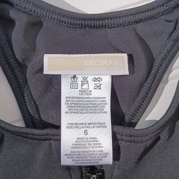 MICHAEL KORS Scuba Zip Swimsuit Womens 6 Black One Piece Bathing Suit NWT - Picture 10 of 16